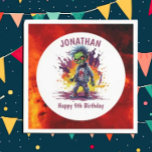 Apocalypse Birthday Zombie Boy Napkin<br><div class="desc">Apocalypse Birthday Zombie Boy Fiery Zombie personalized napkins for a little boy. Click the "Customize it!" button to change the text size, text colour, font style and more! If this product has the option to transfer the design to another item, please make sure to adjust the design to fit if...</div>