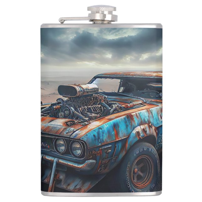 Apocalypse Classic Chevy Camaro  Hip Flask (Front)
