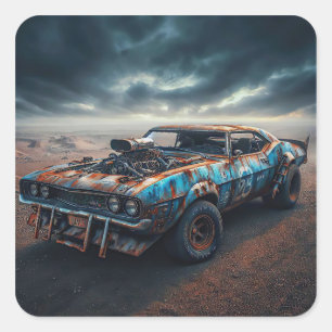 Apocalypse Classic Chevy Camaro Square Sticker