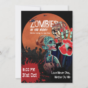 Apocalypse d'Halloween Invitation Couple de Zombie