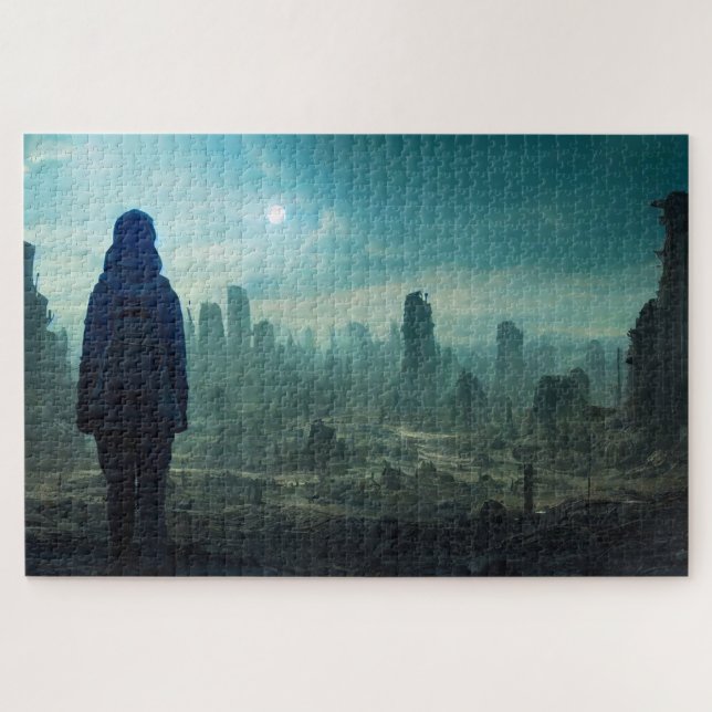 Apocalypse Lost Civilization Future Dystopian Land Jigsaw Puzzle (Horizontal)