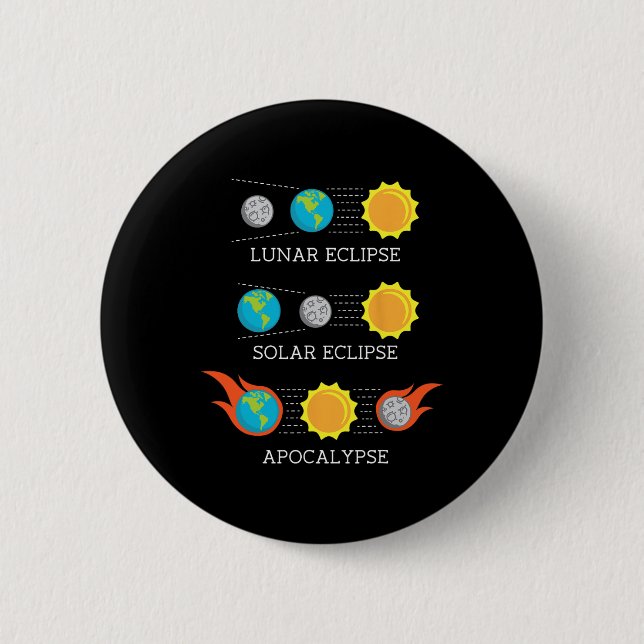 Apocalypse Lunar Solar Eclipse Space  2 Inch Round Button (Front)
