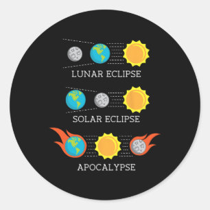 Apocalypse Lunar Solar Eclipse Space  Classic Round Sticker