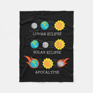 Apocalypse Lunar Solar Eclipse Space  Fleece Blanket