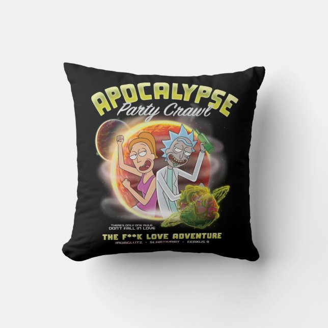 Apocalypse Party Crawl Throw Pillow (Front)
