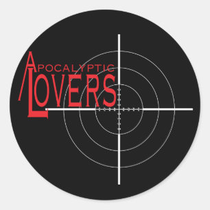Apocalyptic Lovers Gun Sight Sticker! Classic Round Sticker