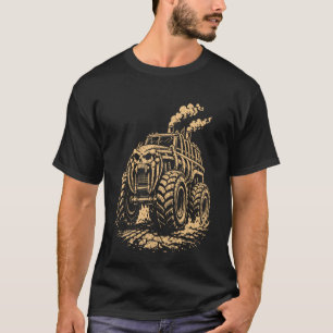 Apocalyptic Ribcage-Inspired Monster Truck T-Shirt