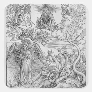 Apocalyptical scene square sticker