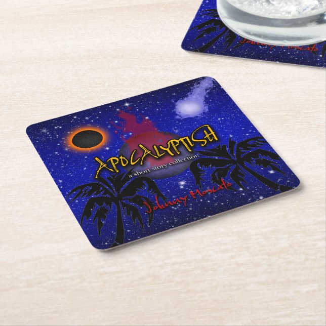 Apocalyptish Book Cover Square Paper Coaster (Angled)