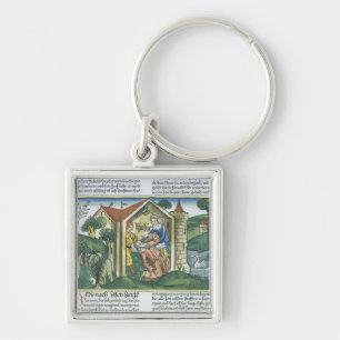 Apocrypha: Tobit is blinded by sparrow's droppings Keychain