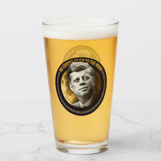 Apollo 11 50th Anniversary JFK We Choose Speech Glass (Front Filled)