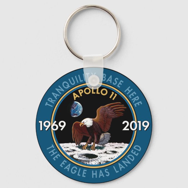 Apollo 11 50th Anniversary Mission Patch Insignia Keychain (Front)