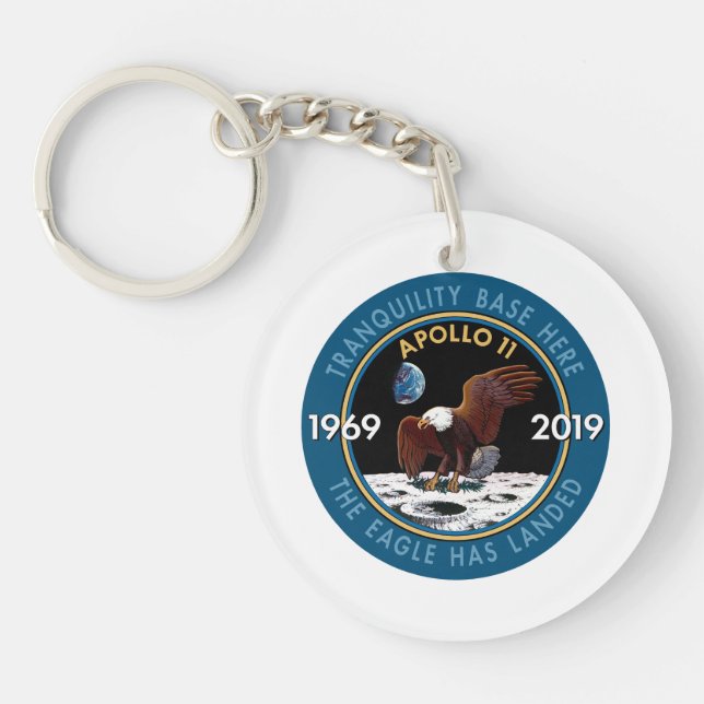 Apollo 11 50th Anniversary Mission Patch Insignia Keychain (Front)