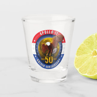 Apollo 11 50th Anniversary Patriotic Moon Eagle - Shot Glass