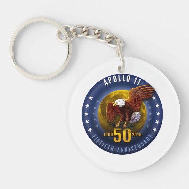 Apollo 11 50th Anniversary Starfield Moon Eagle - Keychain (Front)