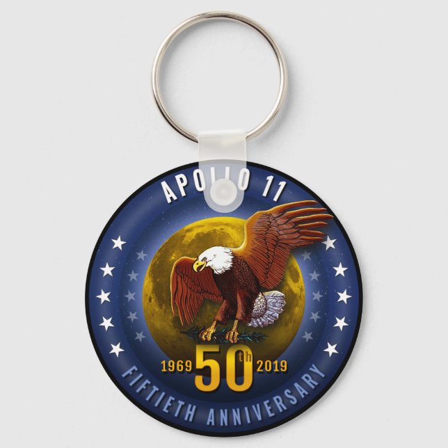 Apollo 11 50th Anniversary Starfield Moon Eagle - Keychain (Front)