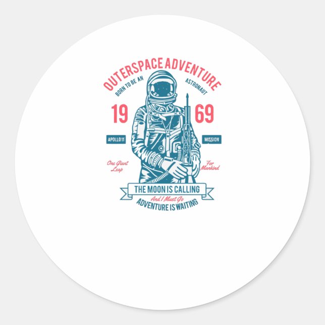 Apollo 11 classic round sticker (Front)