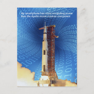 Apollo 11 Computing Power Postcard