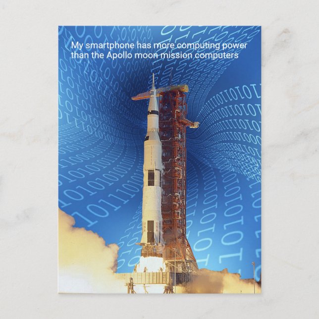 Apollo 11 Computing Power Postcard (Front)