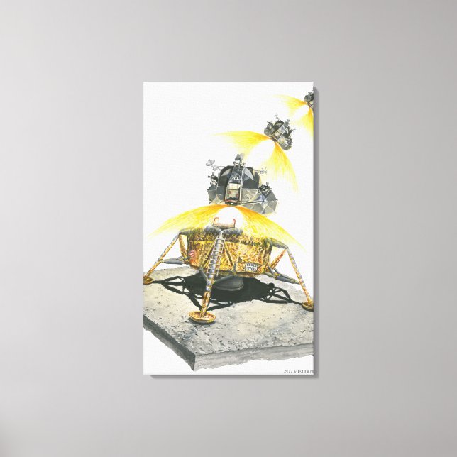 Apollo 11 Eagle module taking off from the Moon Canvas Print (Front)