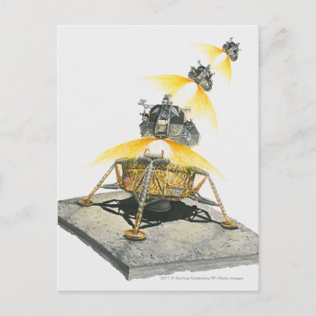 Apollo 11 Eagle module taking off from the Moon Postcard (Front)