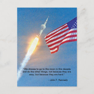 Apollo 11 launch with American Flag Postcard