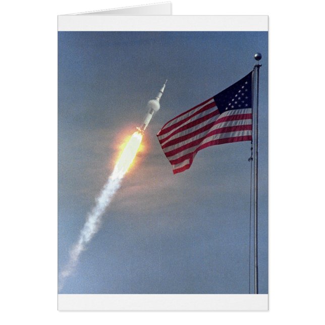 Apollo 11 launch, with flag, NASA (Front)