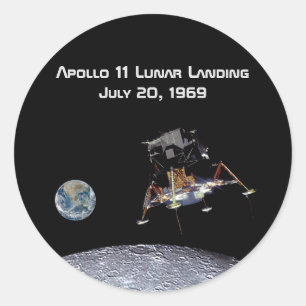 Apollo 11 Lunar Landing Classic Round Sticker