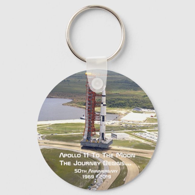 Apollo 11 Mission to the Moon Anniversary Keychain (Front)