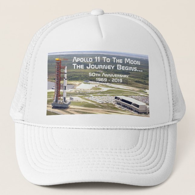 Apollo 11 Mission to the Moon Anniversary Trucker Hat (Front)