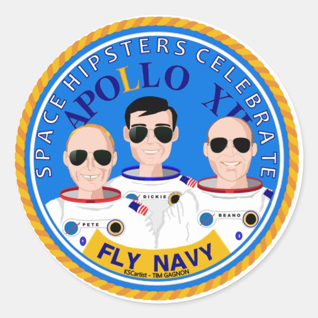Apollo 12 50th anniversary stickers (Front)