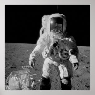 Apollo 12 Astronaut on the Moon Poster