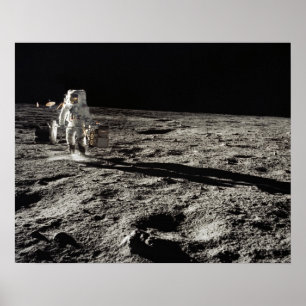Apollo 12 Astronaut on the Moon Poster