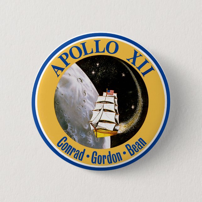 Apollo 12: Back to the Moon! 2 Inch Round Button (Front)