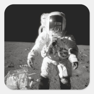 Apollo 12 Moonwalk Square Sticker