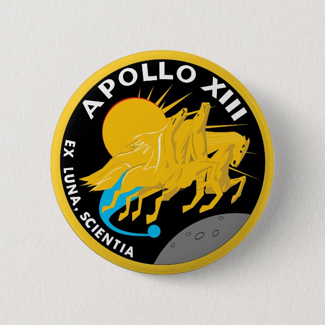 Apollo 13 NASA Mission Patch Logo 2 Inch Round Button (Front)