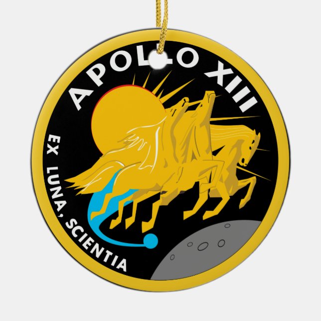 Apollo 13 NASA Mission Patch Logo Ceramic Ornament (Front)