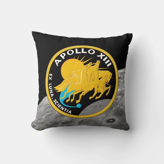 Apollo 13 NASA Mission Patch Logo Throw Pillow (Front)