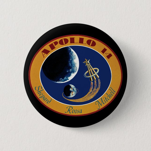 Apollo 14 NASA Mission Patch Logo 2 Inch Round Button (Front)
