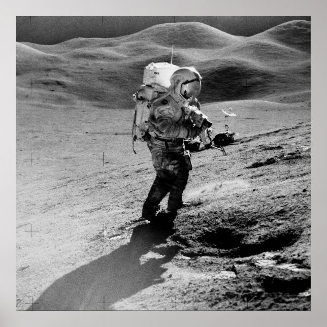 Apollo 15 Astronaut on the Moon Poster (Front)