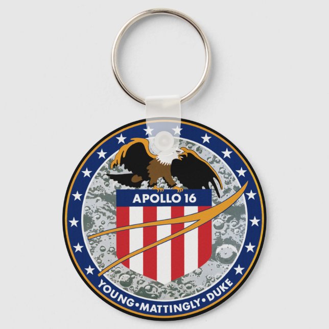 Apollo 16 NASA Mission Patch Logo Keychain (Front)
