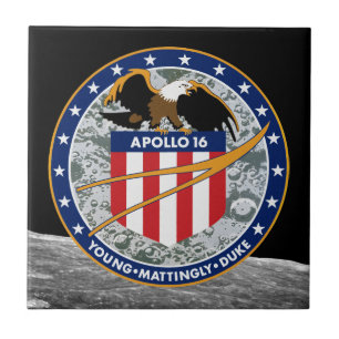 Apollo 16 NASA Mission Patch Logo Tile