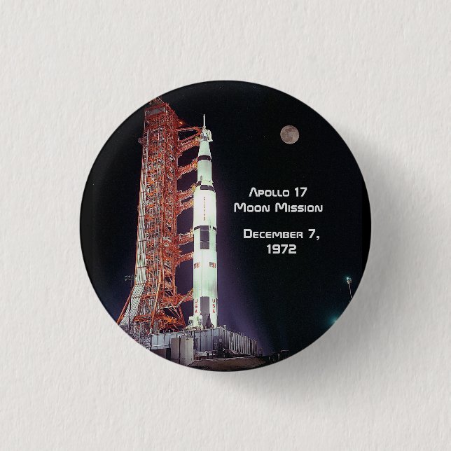 Apollo 17 Moon Mission 1 Inch Round Button (Front)