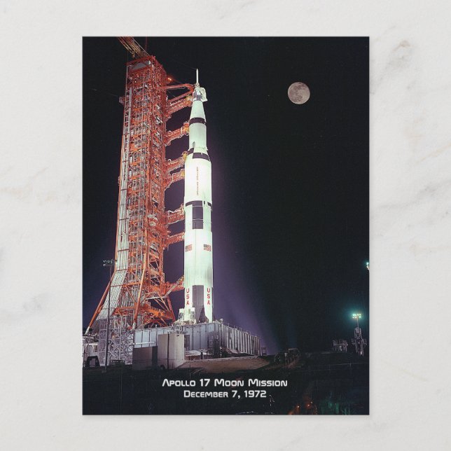 Apollo 17 Moon Mission Postcard (Front)