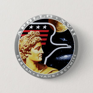 Apollo 17 NASA Mission Patch Logo 2 Inch Round Button