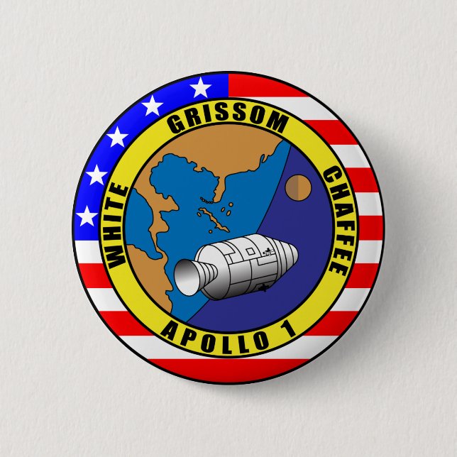 Apollo 1 2 inch round button (Front)