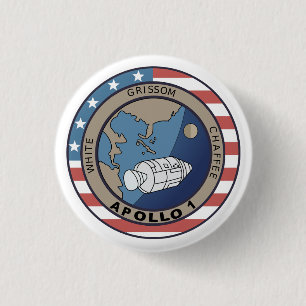 Apollo 1 Mission Patch  1 Inch Round Button