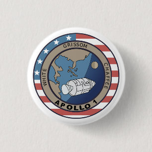 Apollo 1 Mission Patch  Inch Round Button