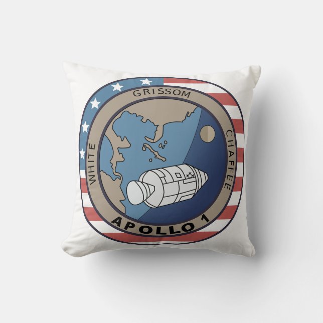Apollo 1 Mission Patch   Throw Pillow (Front)
