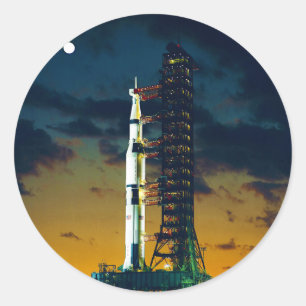 Apollo 4 Saturn V on Pad A Launch Complex 39 Classic Round Sticker